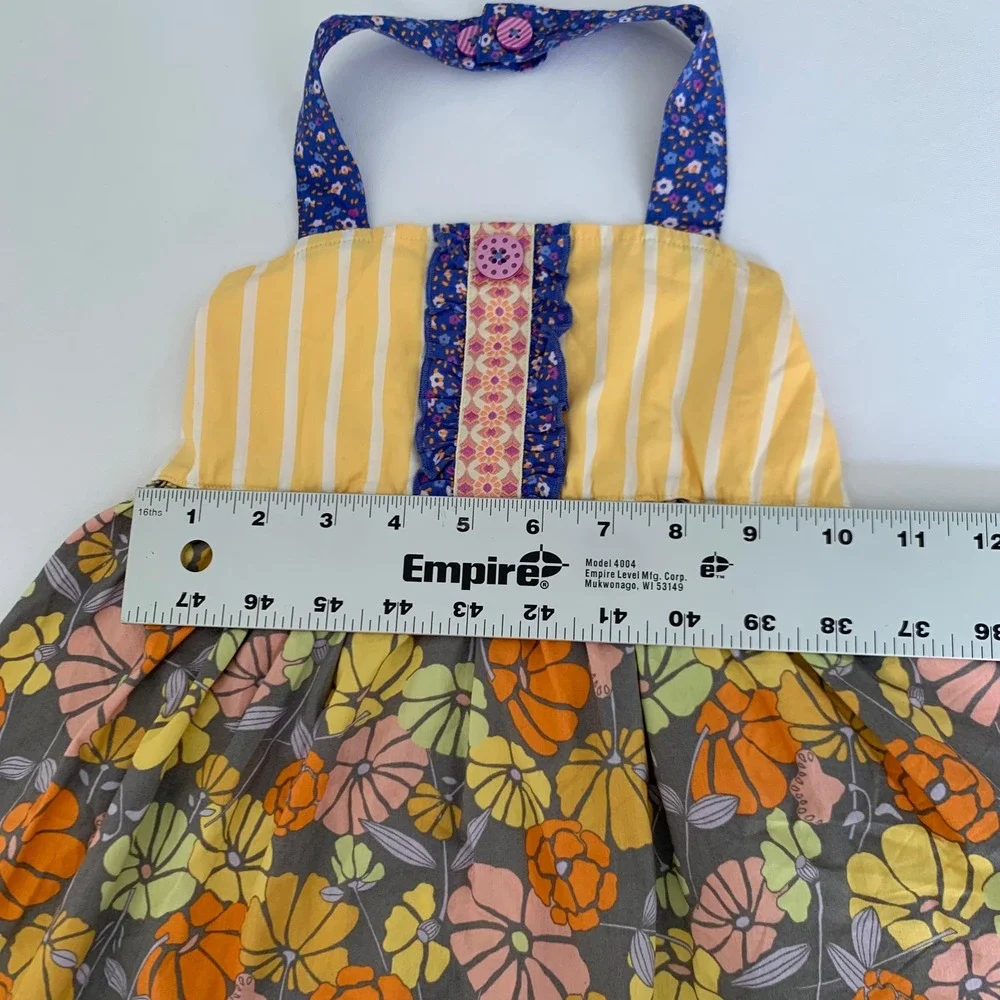 Matilda Jane Patio Party Ellie Halter Top 6 Yellow Floral Boho Shabby Chic Party